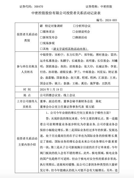 中密控股：设备更新对提高公司存量市场占有率有明显积极作用