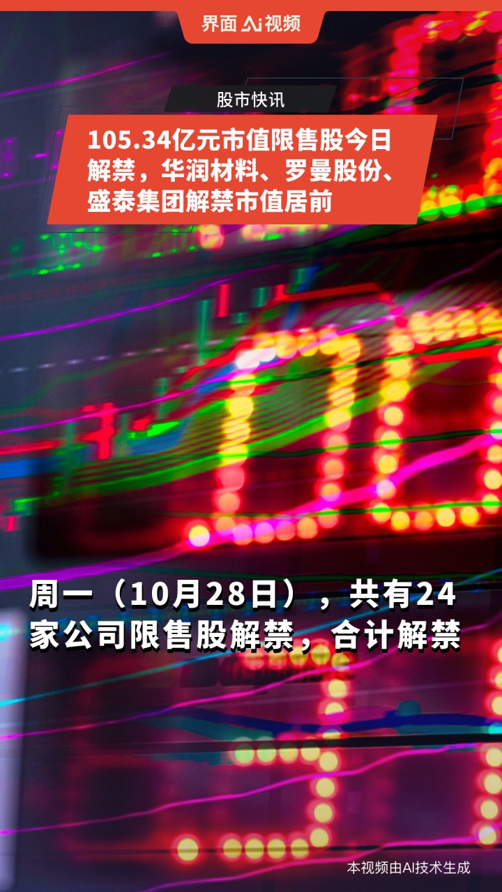 下周54.04亿股限售股解禁，解禁市值达579.18亿元（附名单）