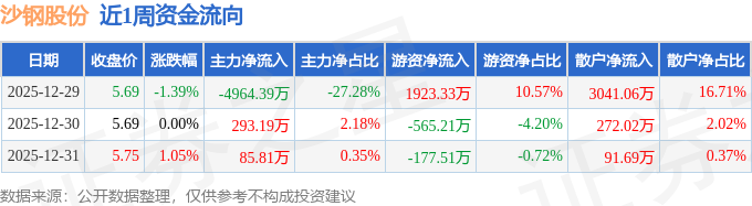 沙钢股份：2025年净利同比预增50.69%―78.37%