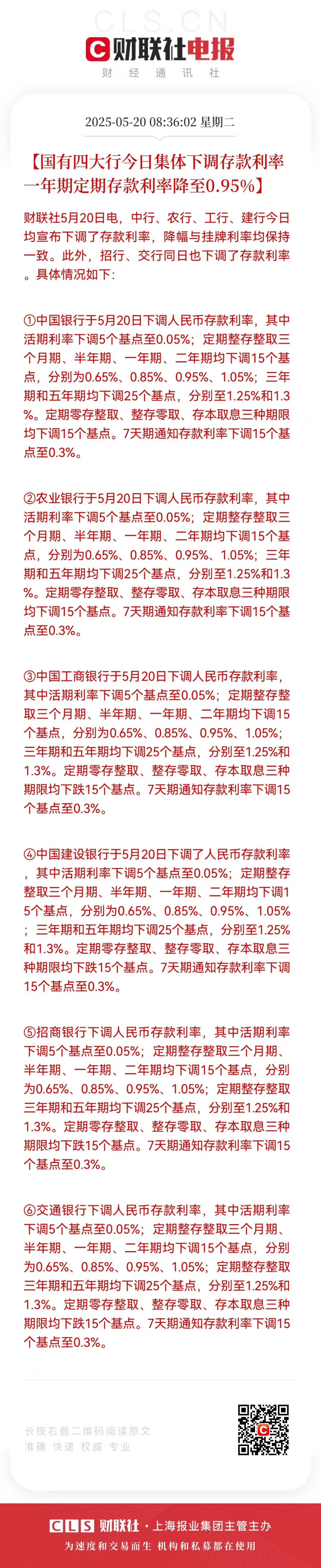 央行公开市场开展260亿元7天期逆回购操作，操作利率1.40%